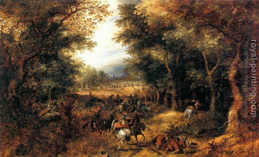 David Vinckboons : Forest Scene With Robbery
